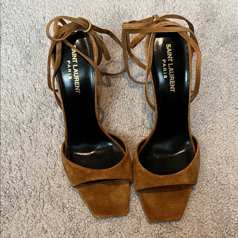 Saint Laurent Brown Suede Heels
